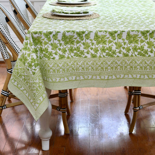 Ivy Block Print Tablecloth