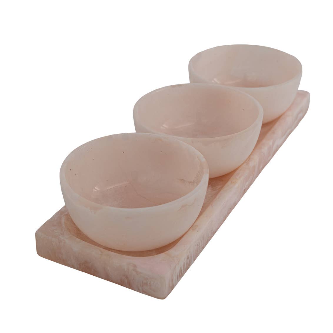 Pink Resin Tray & Appetizer Bowls