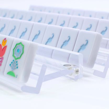 Blue Acrylic Mahjong Pushers, Set of 4