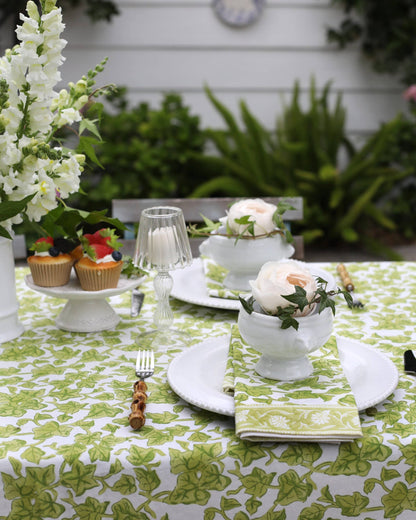 Ivy Block Print Tablecloth