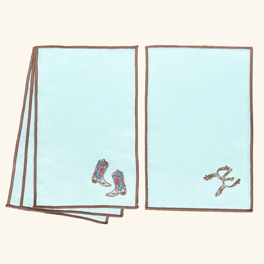 Boots & Spurs Cocktail Napkins, Set of 4
