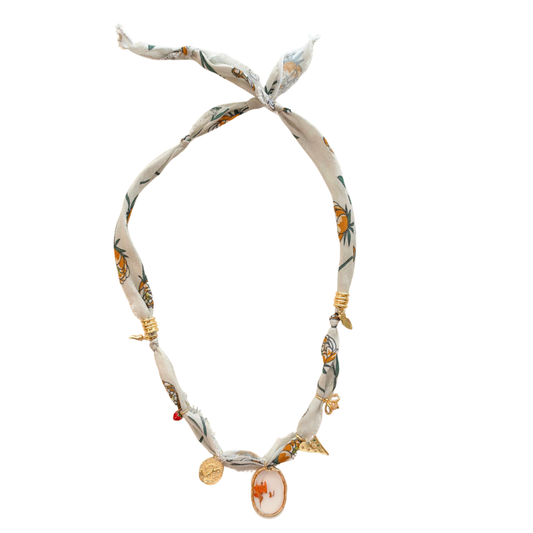 Glass Charm Luck Bandana Necklace