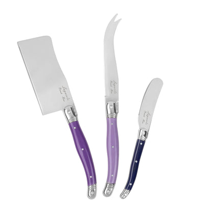 Set of 3 Cheese Knives in Plum Rose