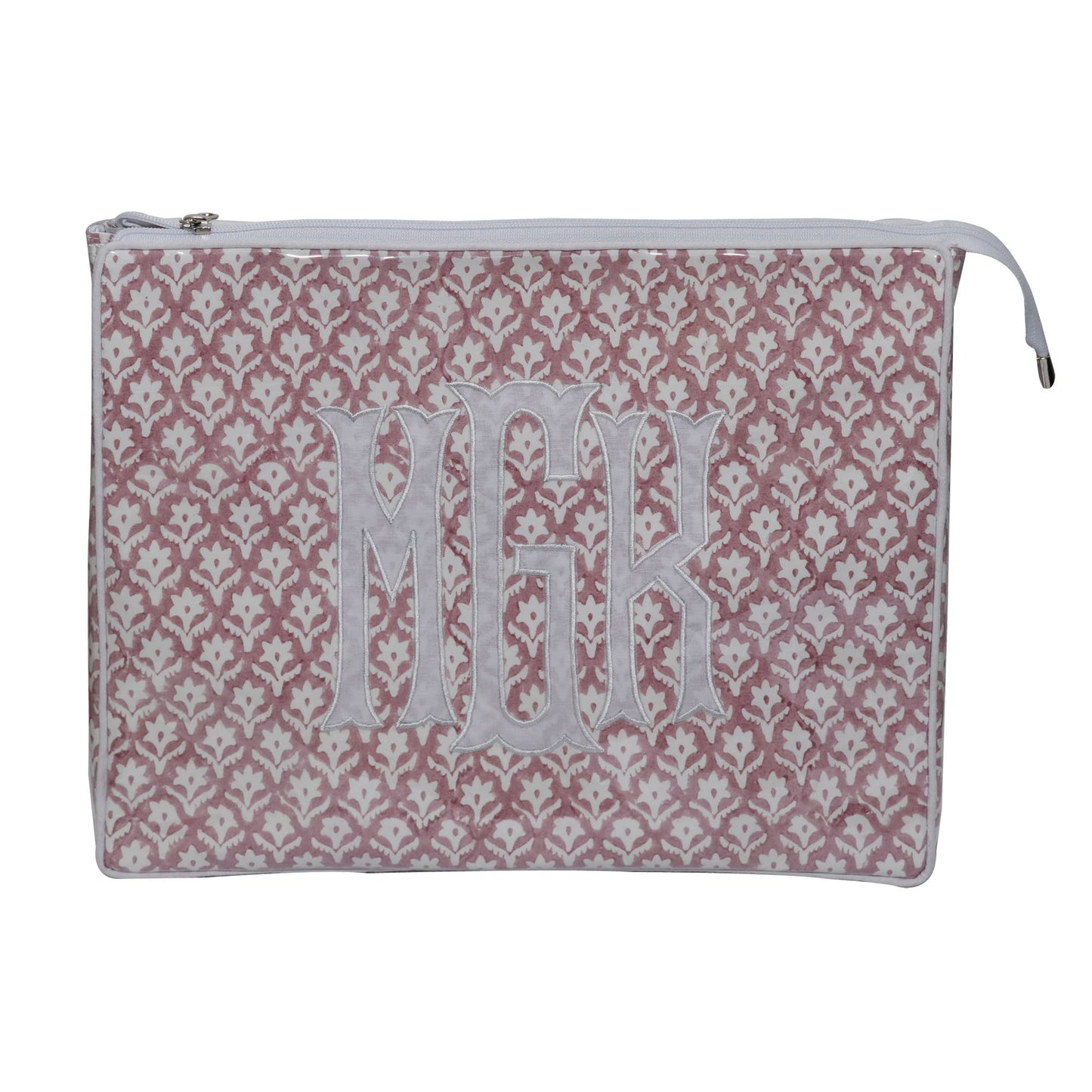 Pink Block Print Pouch