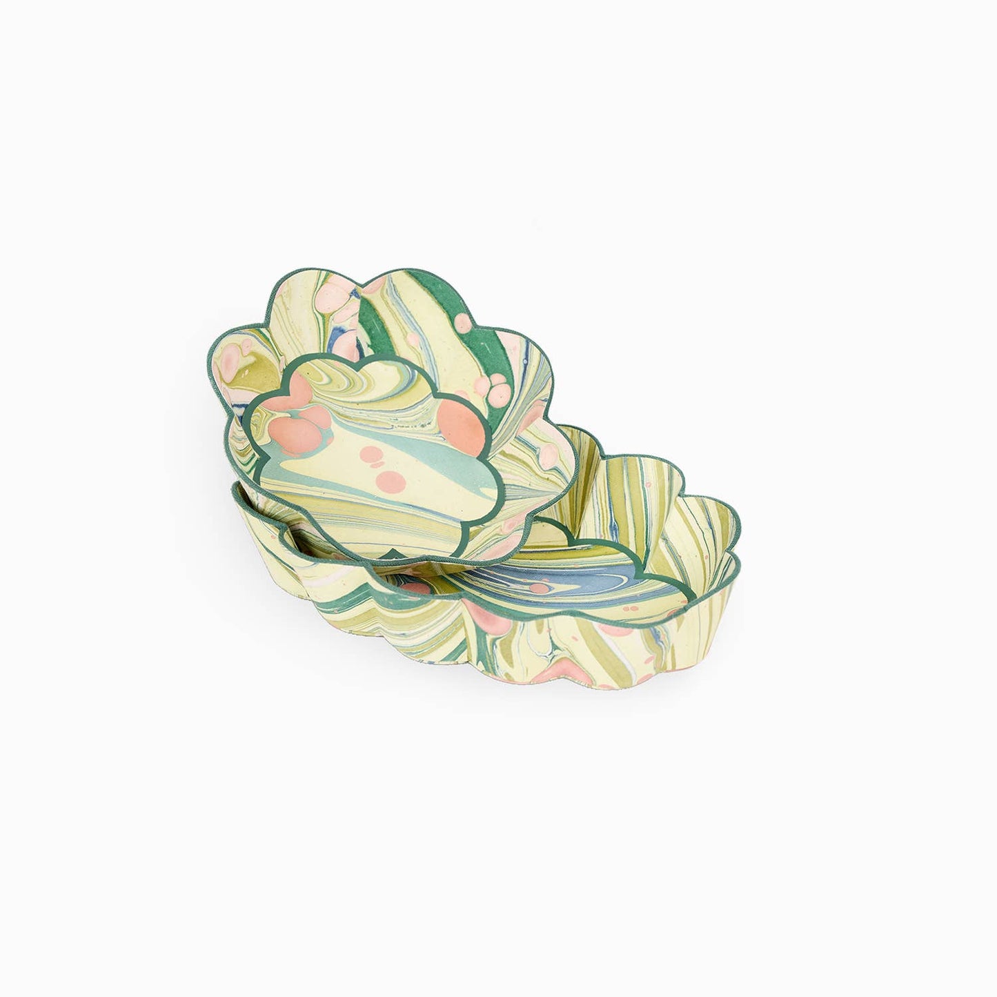 Flower Petal Oval Desk Tray in Moss Firewhirl
