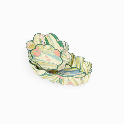 Flower Petal Oval Desk Tray in Moss Firewhirl