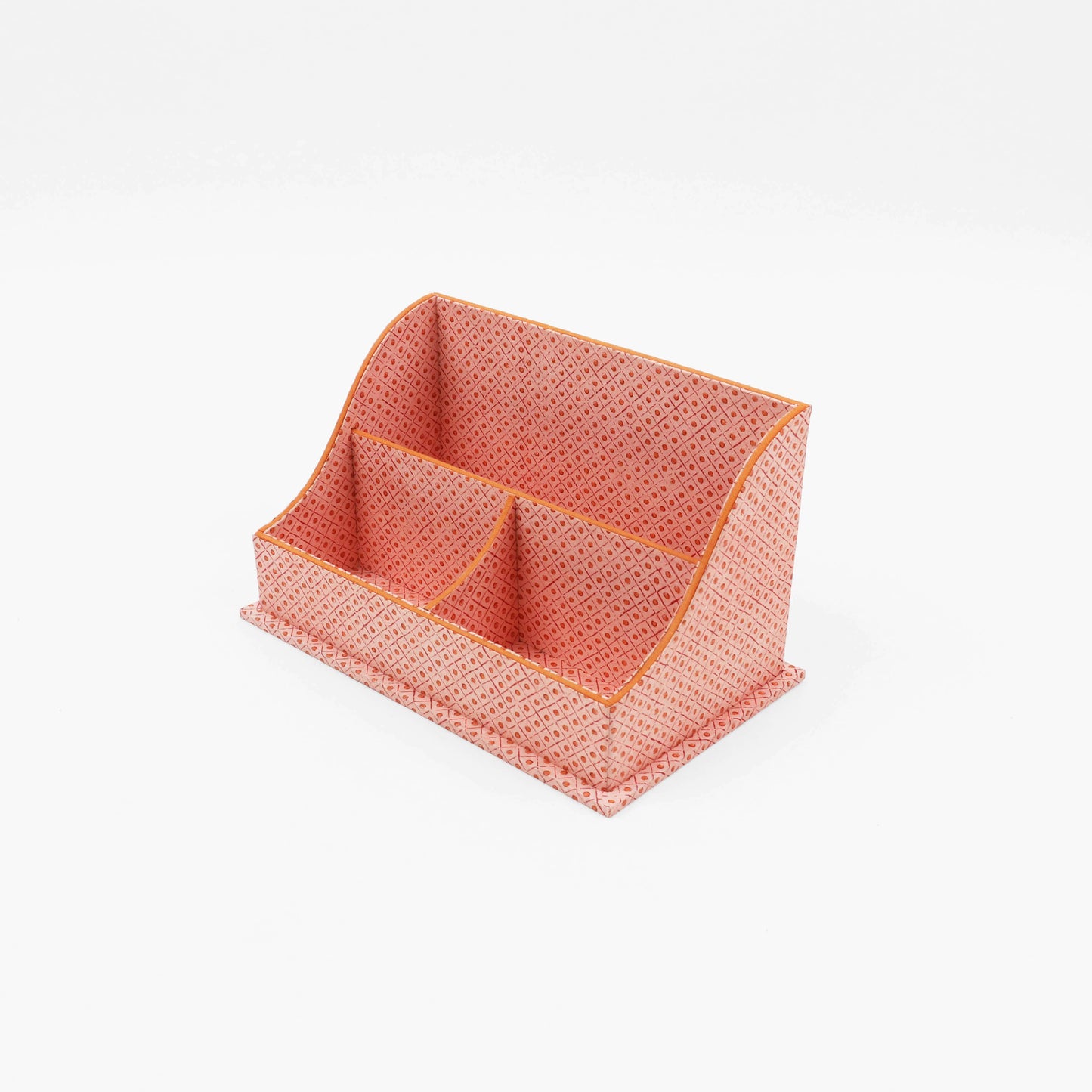 Wave Letter Sorter Block Print in Red Dot Grid