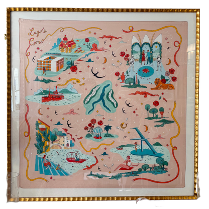Pink Lago Di Como Scarf