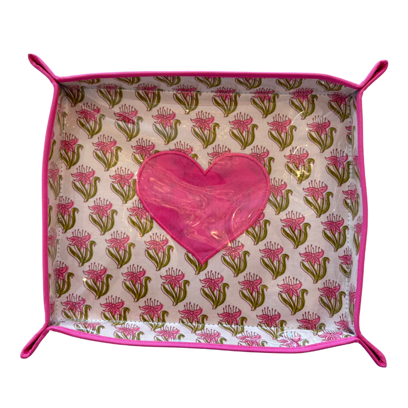Heart Block Print Valet Tray