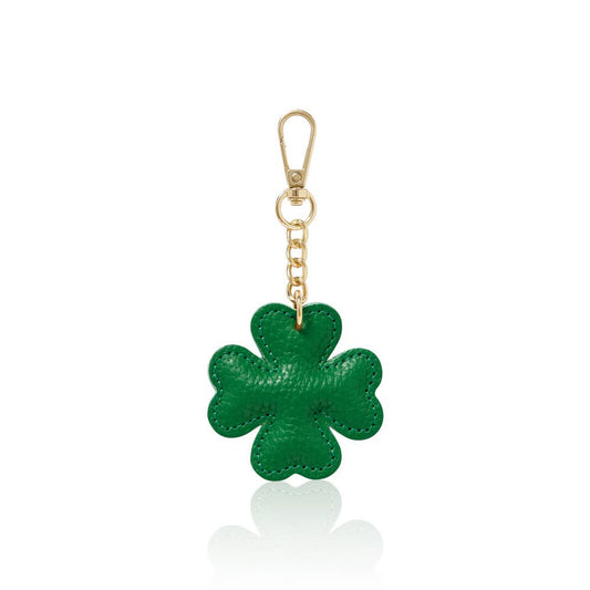 Leather Clover Keychain