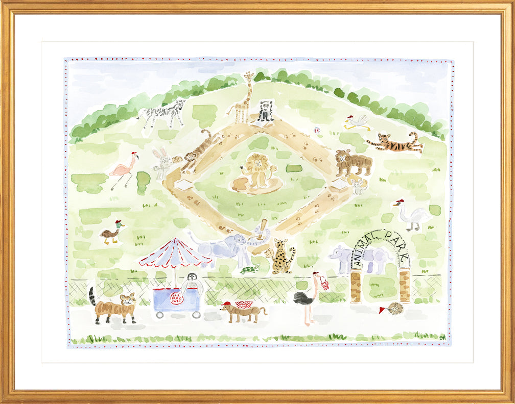 The "Animal Ballpark" Baseball Menagerie Fine Art Print