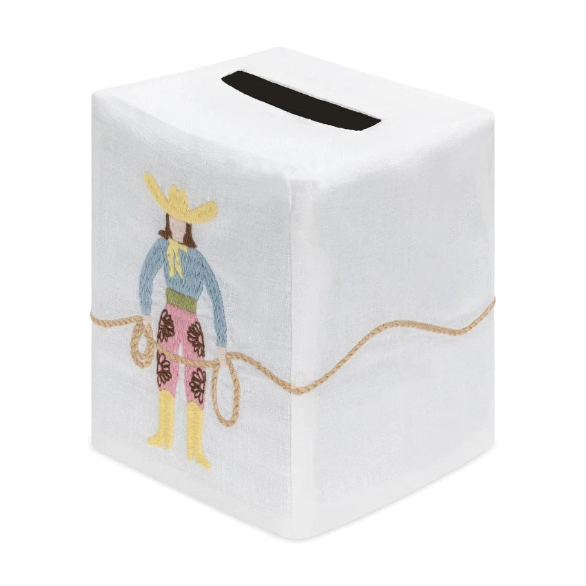 Embroidered Tissue Box Cover – MADRE
