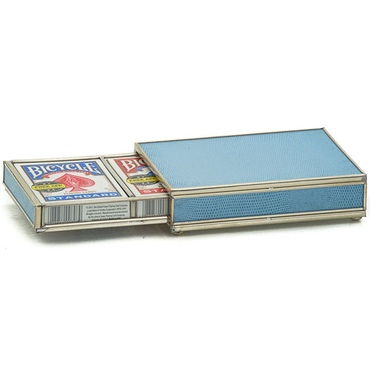 Lizard Skin Card Box in Blue