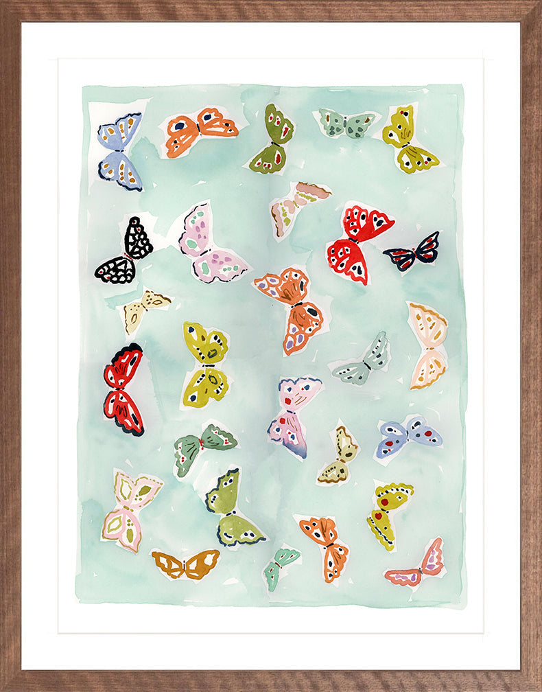 Butterfly Rainbow Aqua, Fine Art Print
