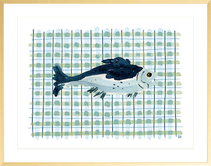 "Deep Sea Plaids No. 2" Watercolor Fish Fine Art Print