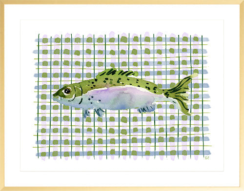 The "Deep Sea Plaids No. 1" Watercolor Fish Fine Art Print