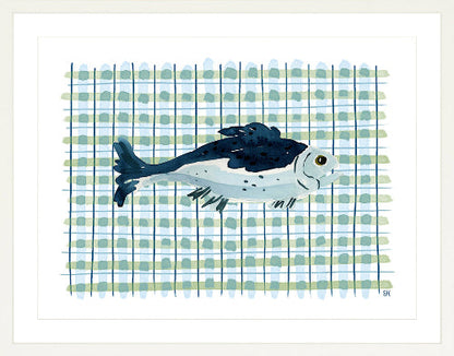 "Deep Sea Plaids No. 2" Watercolor Fish Fine Art Print