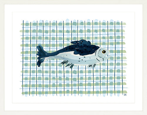"Deep Sea Plaids No. 2" Watercolor Fish Fine Art Print