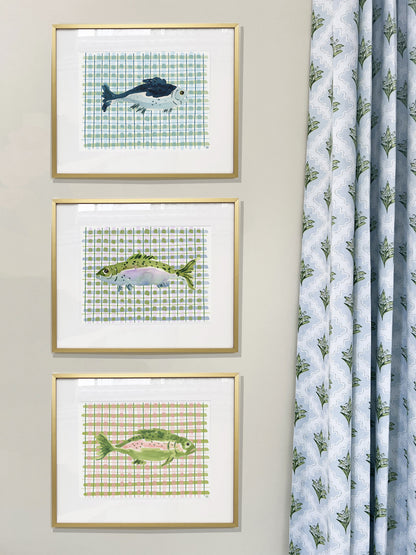 The "Deep Sea Plaids No. 1" Watercolor Fish Fine Art Print