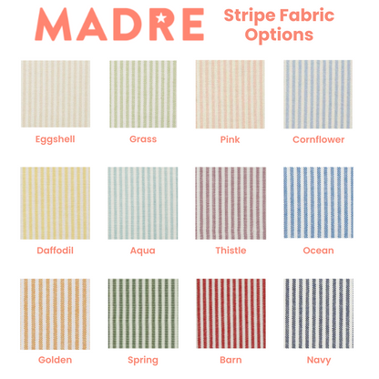 Bulletin Board with Striped Fabric