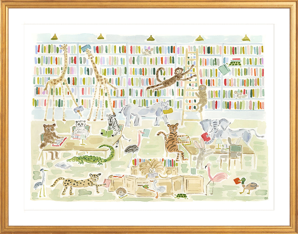 The "University of Animals Library" Fine Art Print