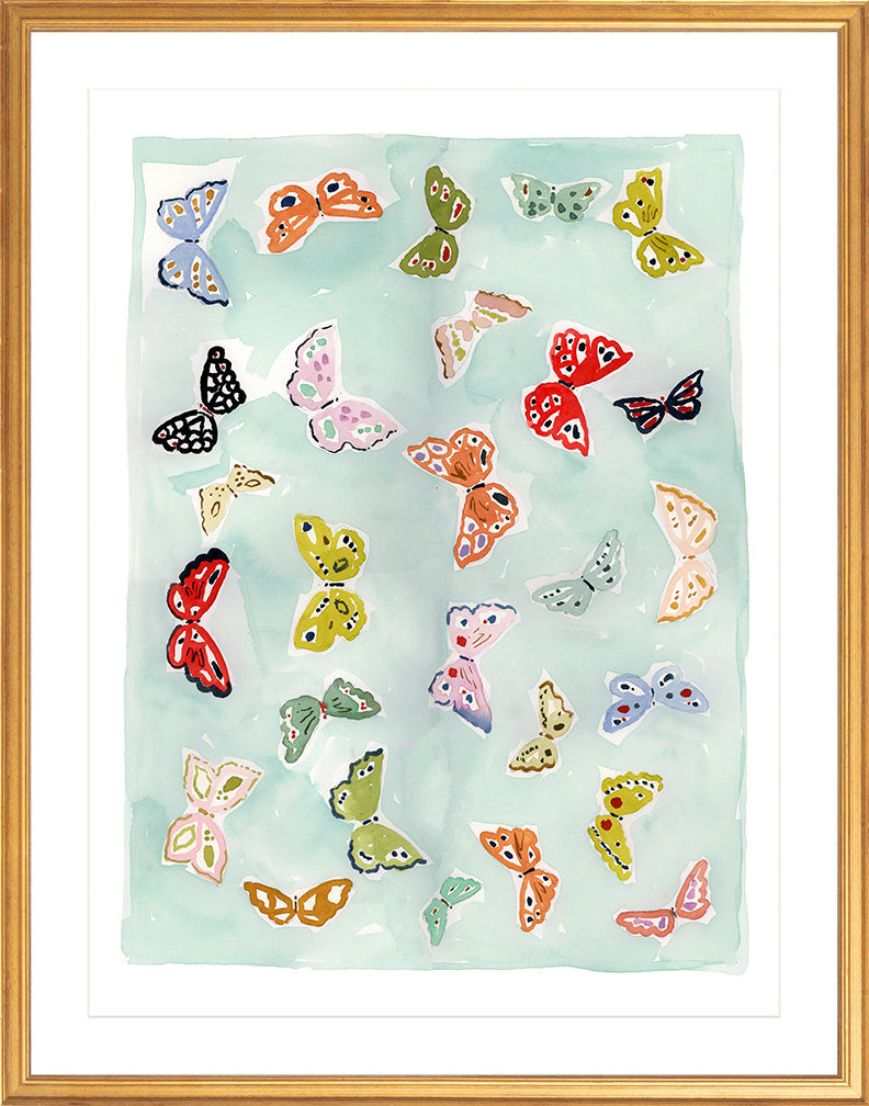 Butterfly Rainbow Aqua, Fine Art Print