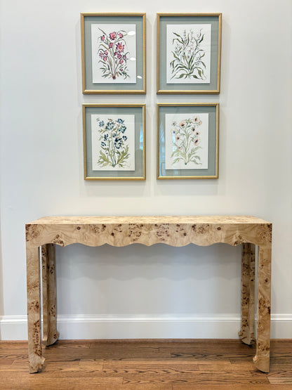 Scallop Burl Console Table