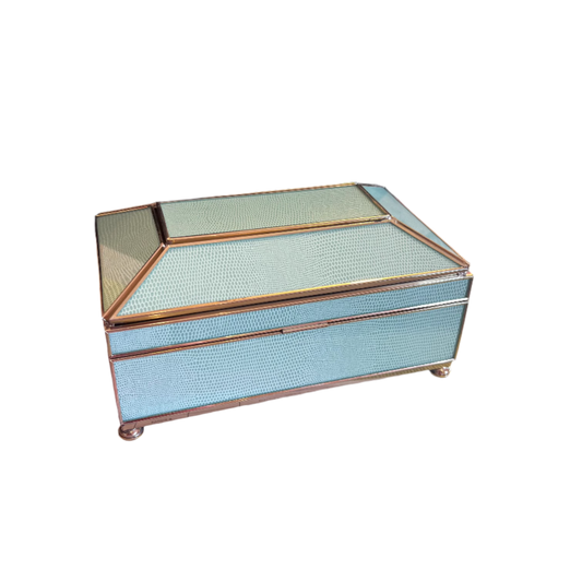 Lizard Skin Tea Box in Sea Foam