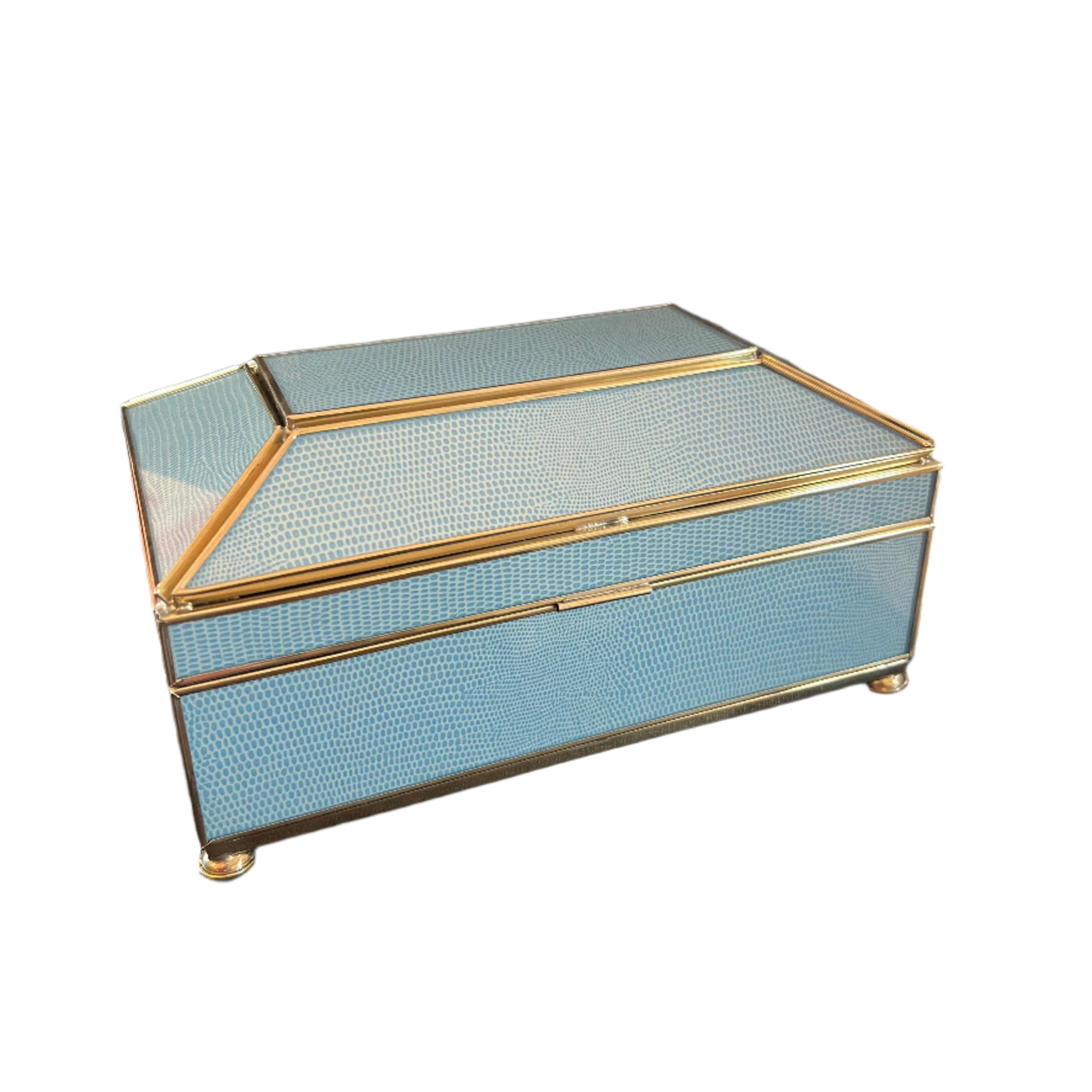 Lizard Skin Tea Box in Blue