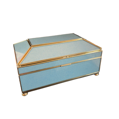 Lizard Skin Tea Box in Blue