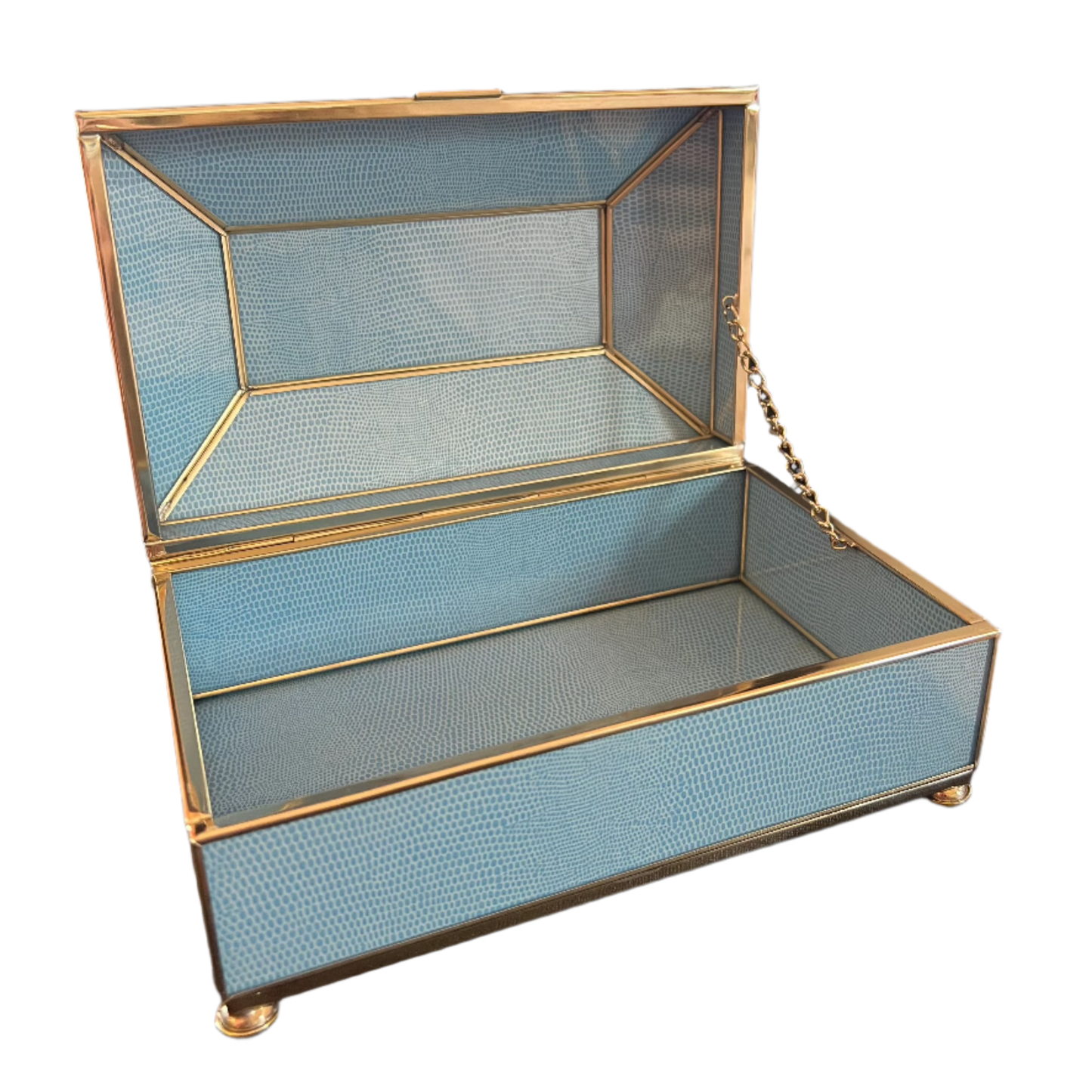 Lizard Skin Tea Box in Blue