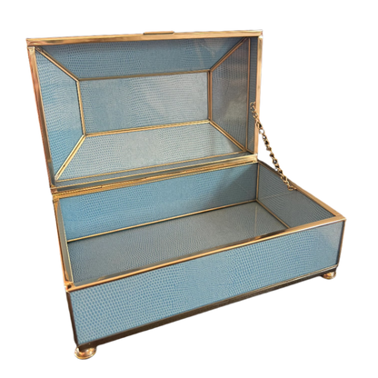 Lizard Skin Tea Box in Blue