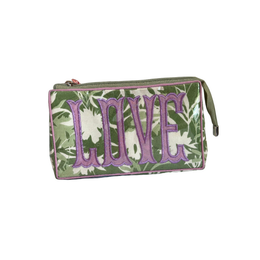 Green and Purple Cosmetic Bag