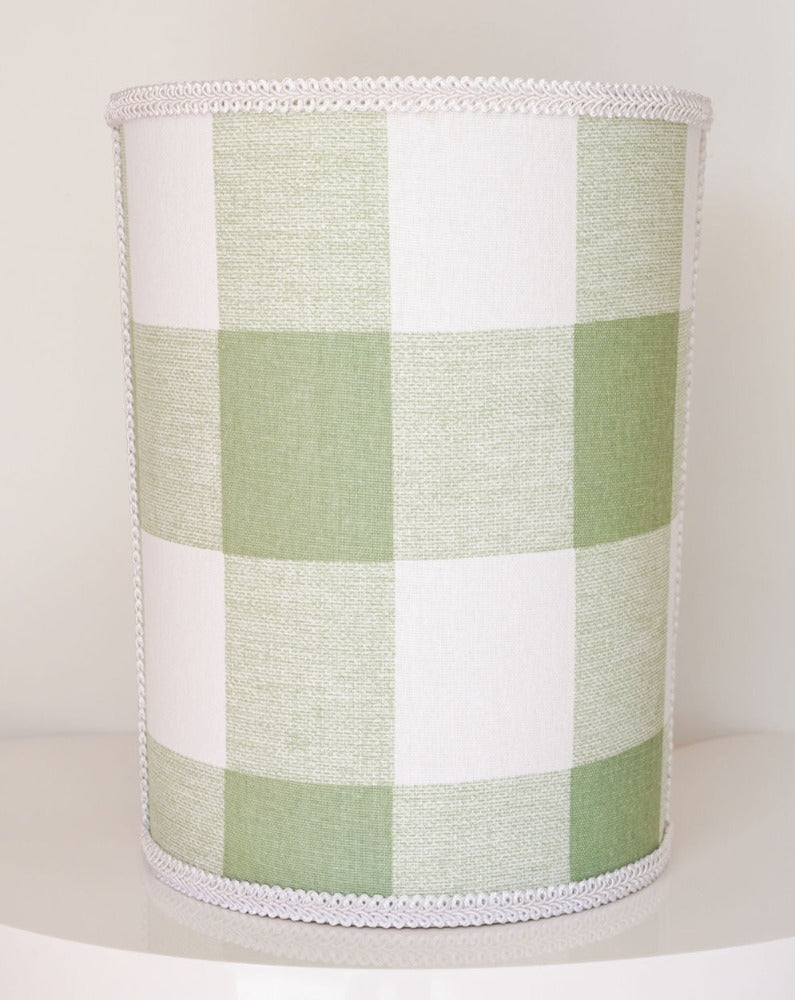 Plaid Fabric Covered Wastebaskets