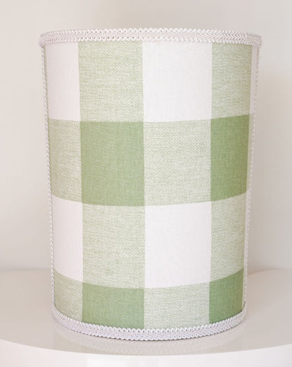 Plaid Fabric Covered Wastebaskets