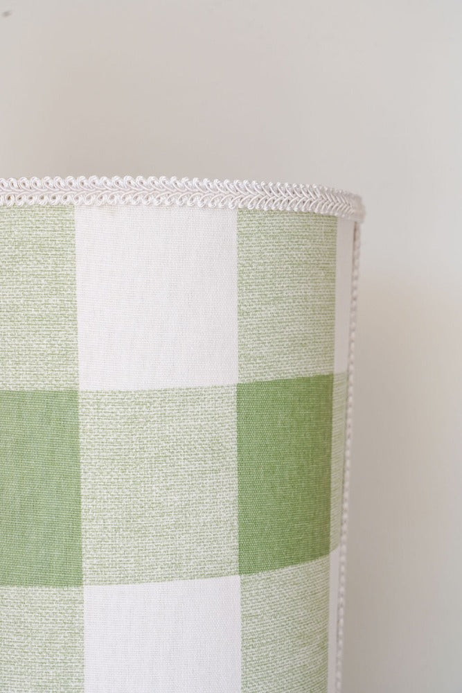 Plaid Fabric Covered Wastebaskets