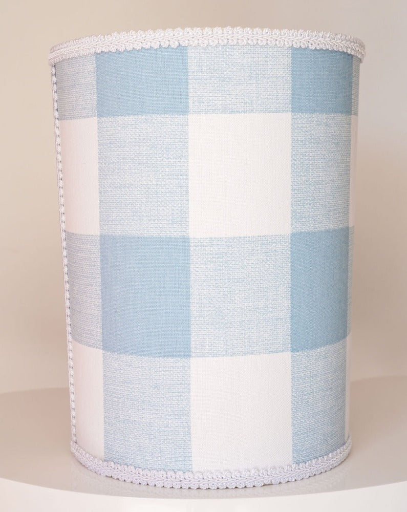 Plaid Fabric Covered Wastebaskets