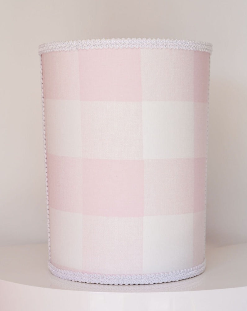 Plaid Fabric Covered Wastebaskets