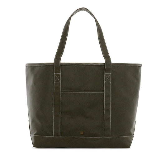 Coated Canvas Tote in Olive