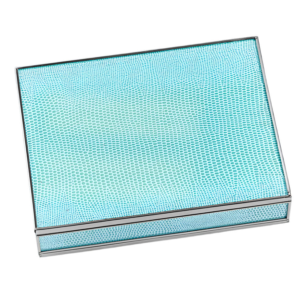 Lizard Skin Card Box in Sea Foam