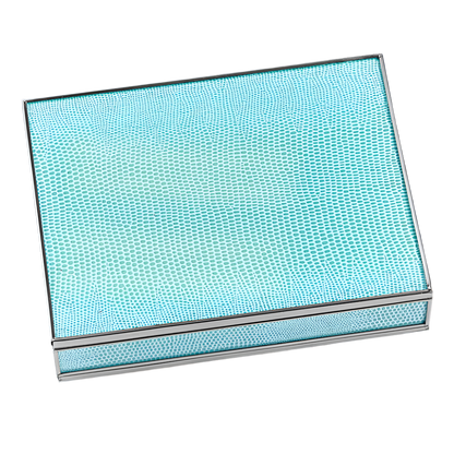 Lizard Skin Card Box in Sea Foam