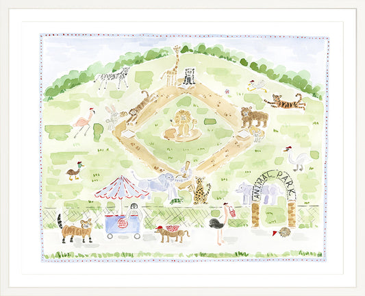The "Animal Ballpark" Baseball Menagerie Fine Art Print