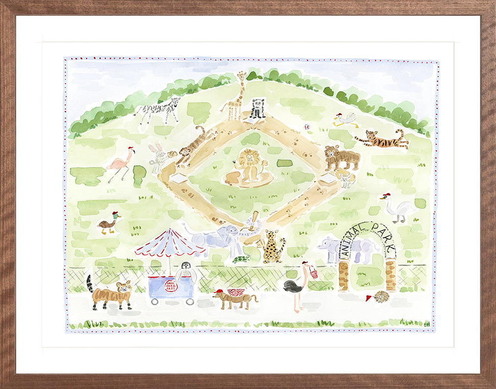 The "Animal Ballpark" Baseball Menagerie Fine Art Print