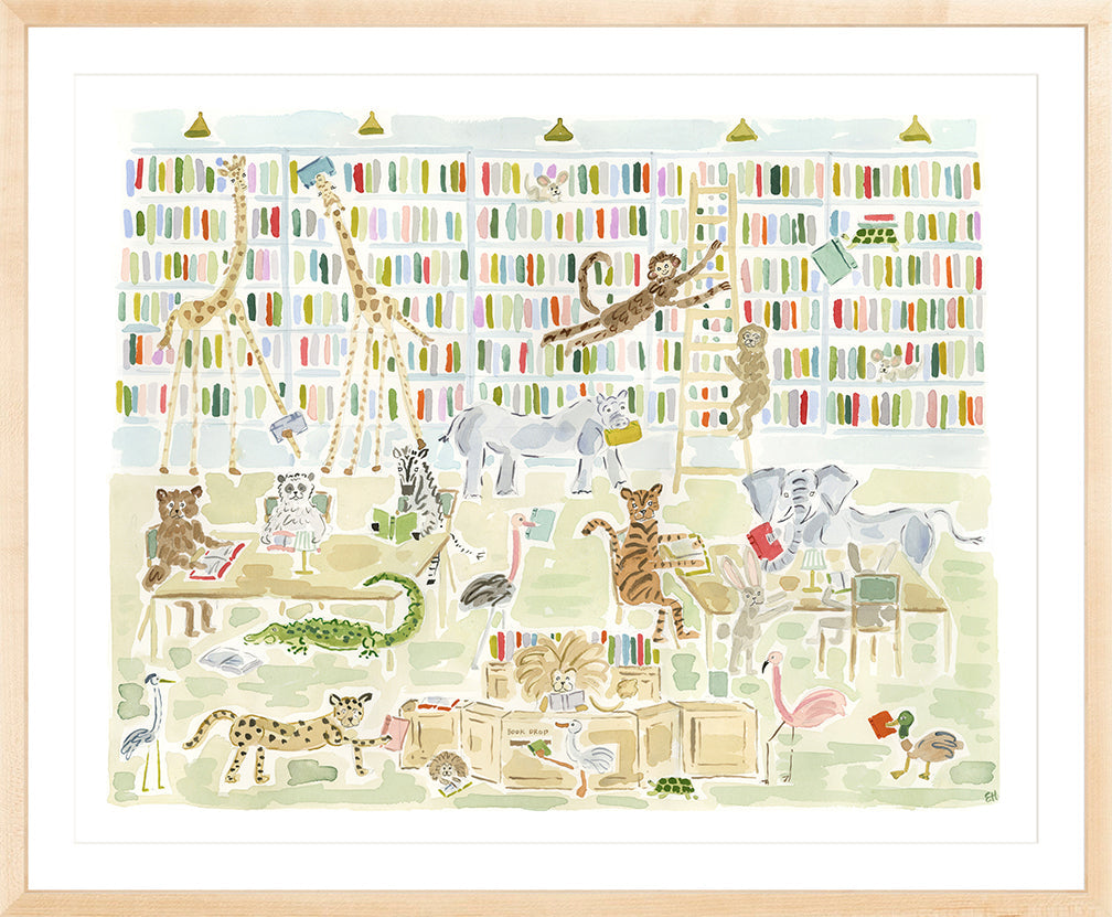 The "University of Animals Library" Fine Art Print