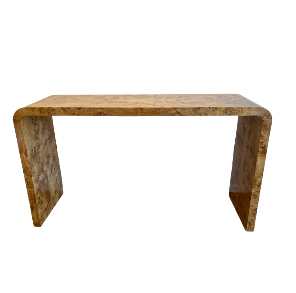 Burl wood best sale waterfall console table