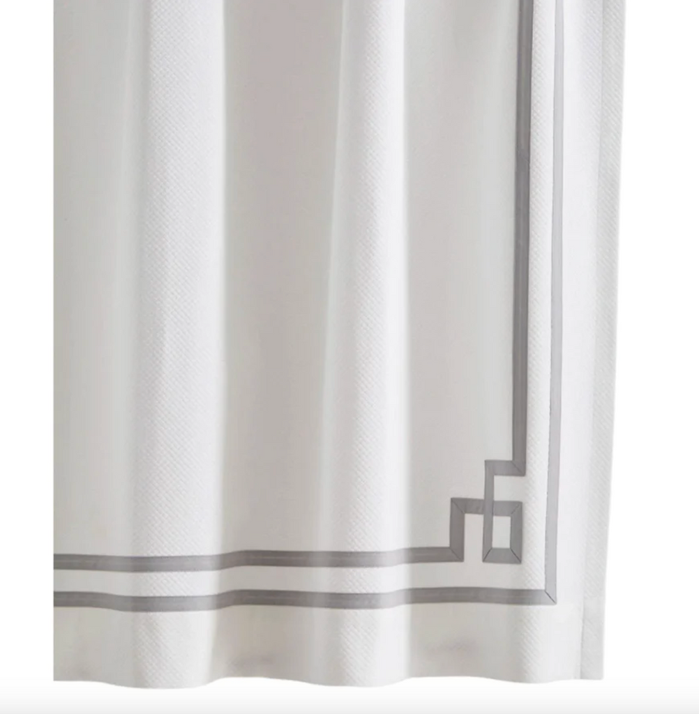 Double Banded Fretwork Pique Shower Curtain