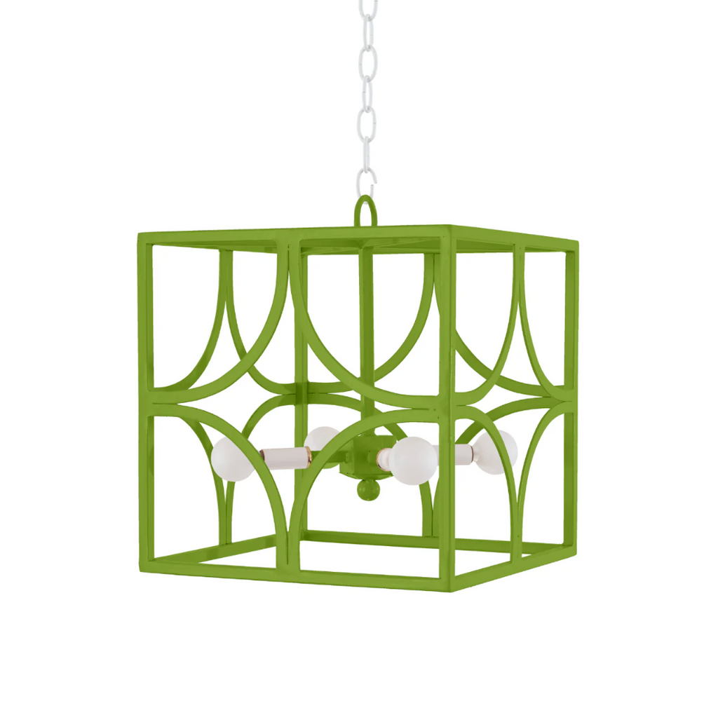 Geo Chandelier in Green