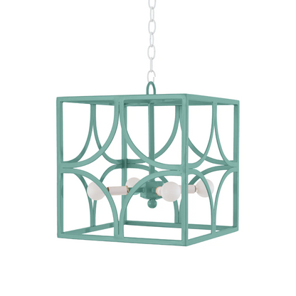 Geo Chandelier in Aqua