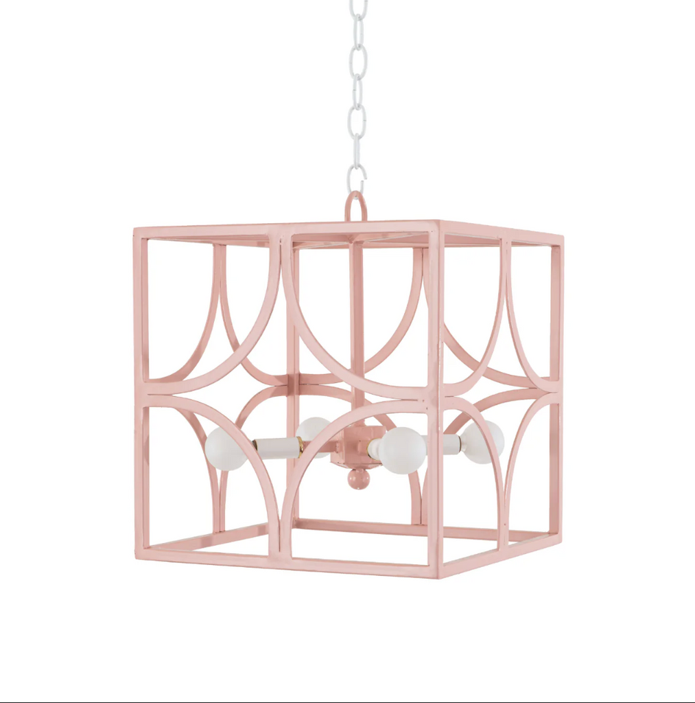 Geo Chandelier in Baby Pink