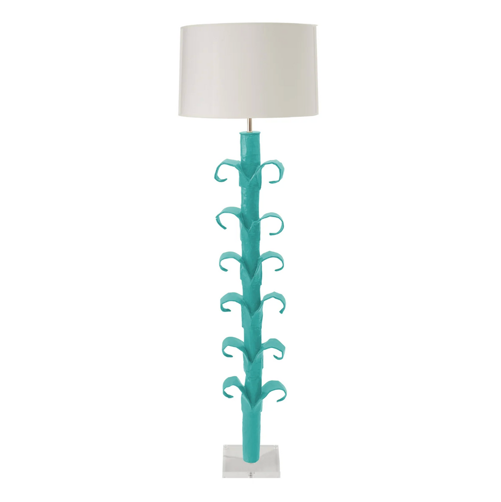 Aly Leaf Floor Lamp in White